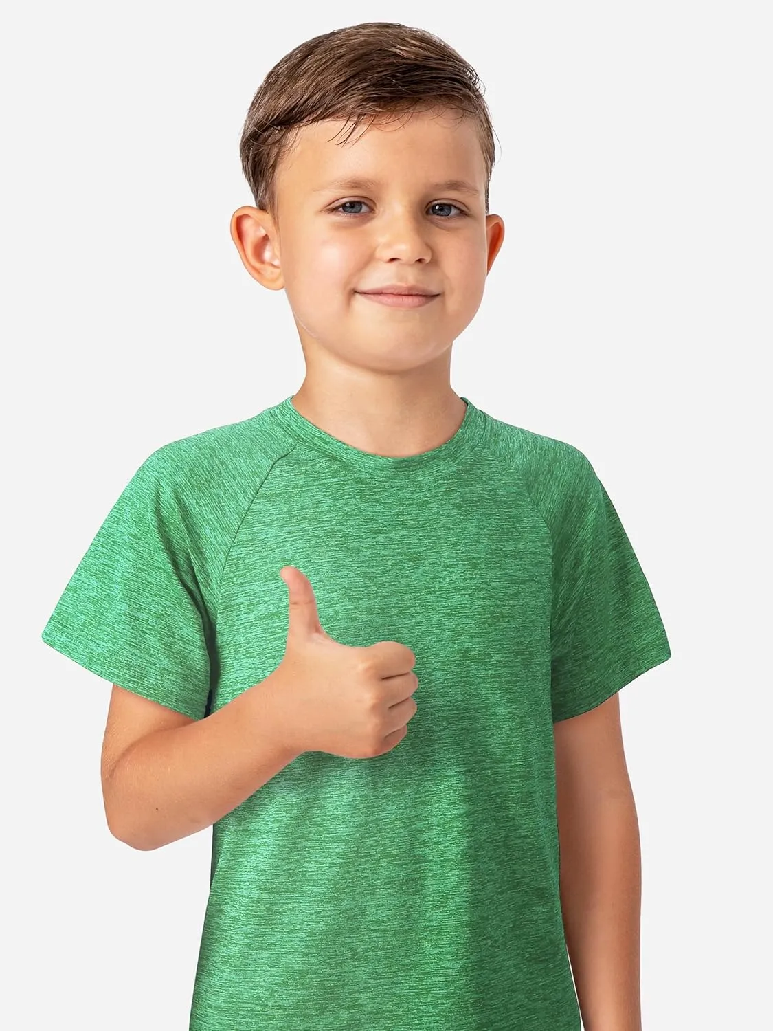 2 Pack Boys Dry-Fit Athletic Shirt Short Sleeve Crew Neck Moisture Wicking Performance Tees for Youth Teens 4-16Y