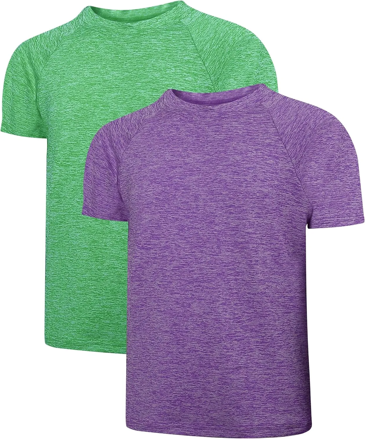 2 Pack Boys Dry-Fit Athletic Shirt Short Sleeve Crew Neck Moisture Wicking Performance Tees for Youth Teens 4-16Y