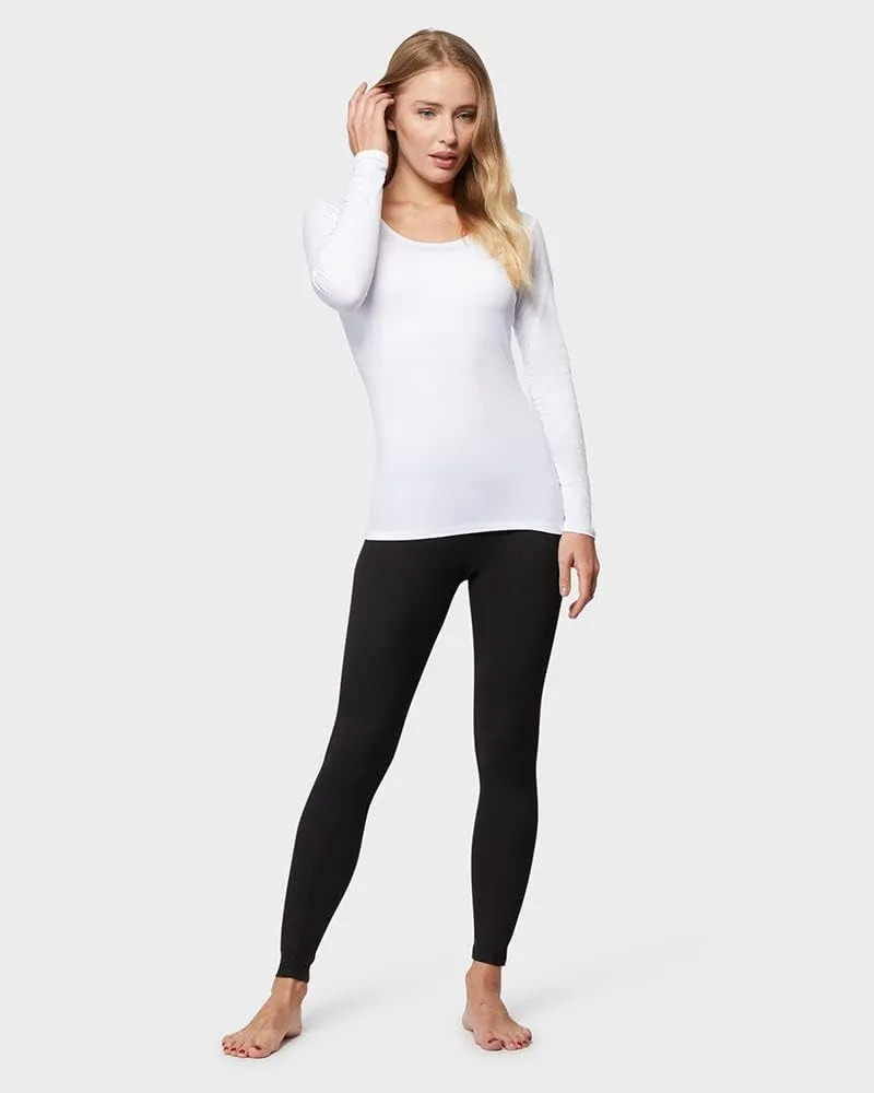 32 Degrees Women's Lightweight Baselayer Scoop Top | Long Sleeve | Form Fitting | 4-Way Stretch | Thermal