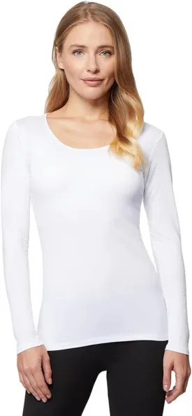 32 Degrees Women's Lightweight Baselayer Scoop Top | Long Sleeve | Form Fitting | 4-Way Stretch | Thermal