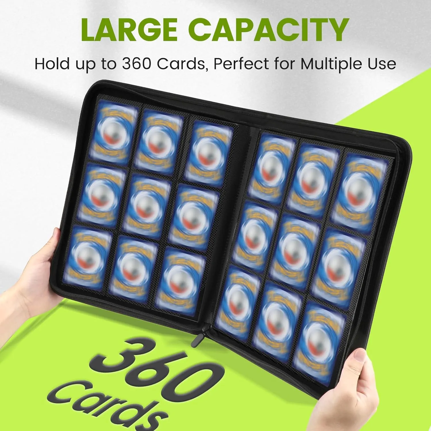 9 Pocket Card Binder, Premium Ringless Trading Card Binder 360 Side Loading Pocket PU Card Collection Binder, Sturdy Collectible Card Albums Card Folder for MTG, TCG, Sports Cards, Game Cards