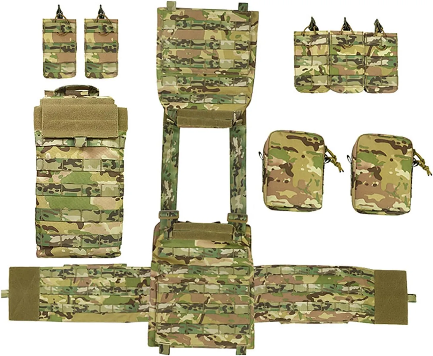 Airsoft Vest for Men Adjustable Modular Tactical Vest with Removable Pouch Adults Breathable Tactical Paintball Vest