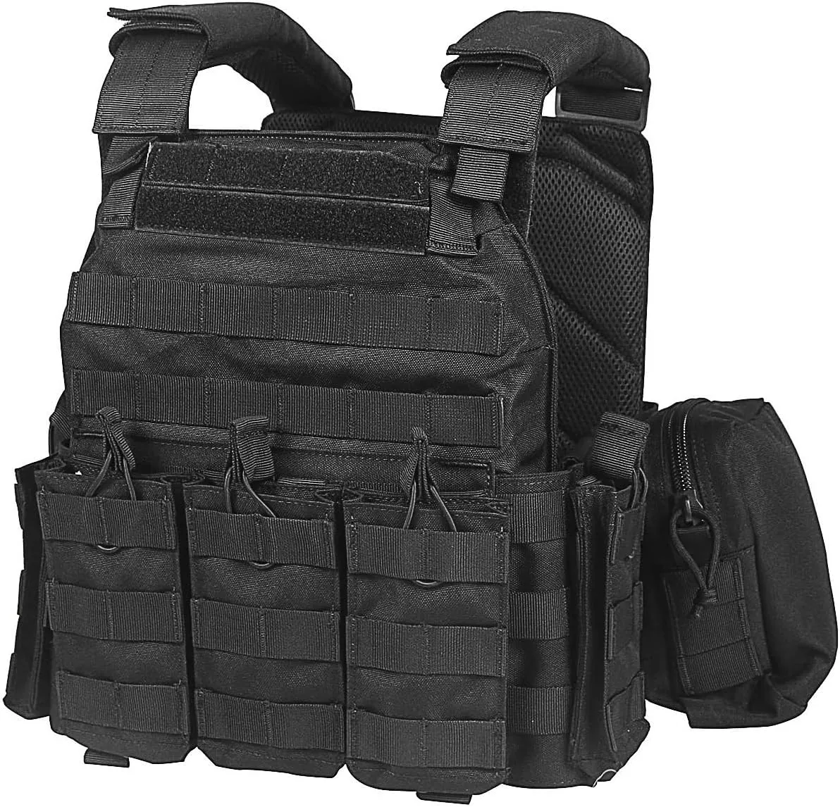 Airsoft Vest for Men Adjustable Modular Tactical Vest with Removable Pouch Adults Breathable Tactical Paintball Vest