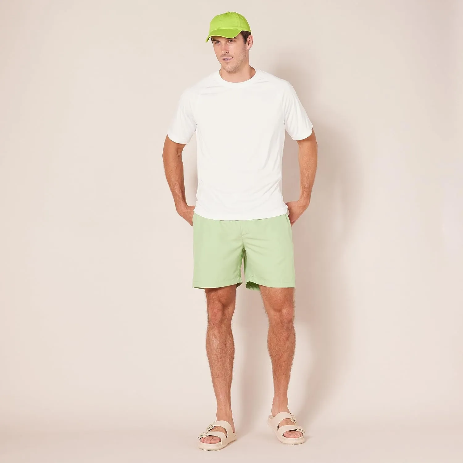 Amazon Essentials Men's Slim-Fit Short-Sleeve Quick-Dry UPF 50 Swim Tee