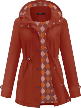 Avoogue Rain Jacket for Women Waterproof Lightweight Hooded Raincoat for Hiking Travel Outdoor