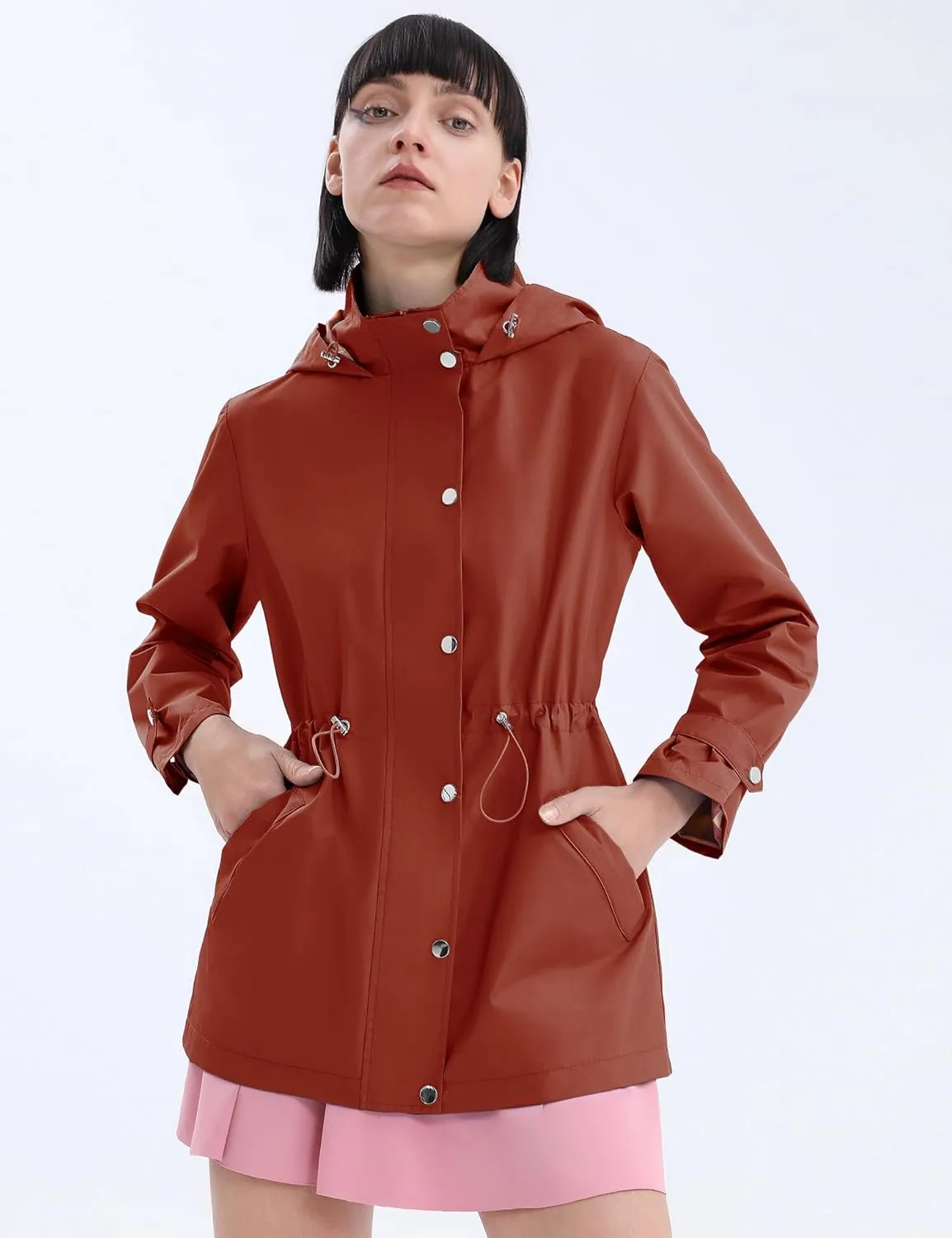 Avoogue Rain Jacket for Women Waterproof Lightweight Hooded Raincoat for Hiking Travel Outdoor