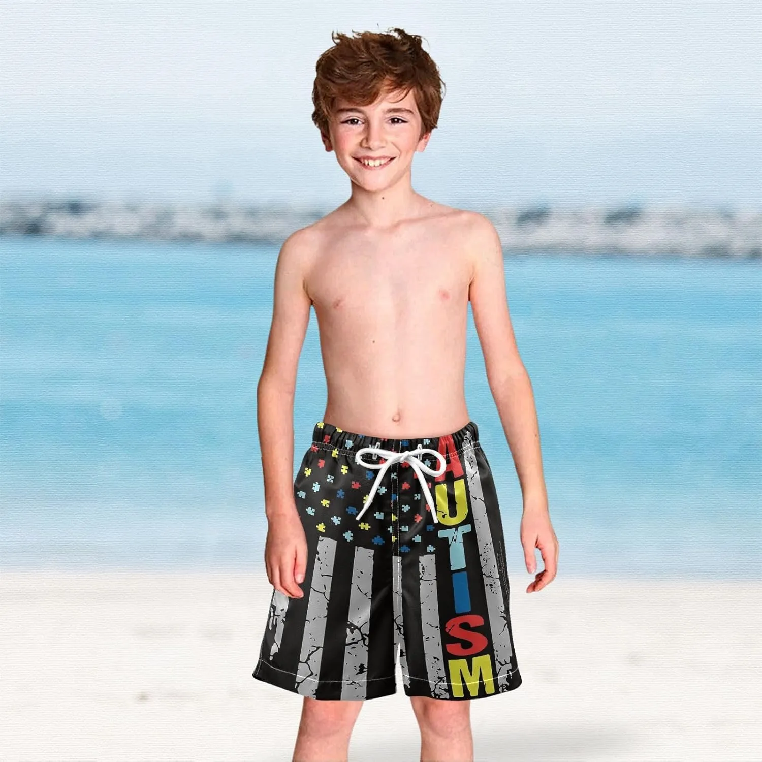 Board Shorts Boys Swim Trunks with Mesh Liner, Boys Toddler Swimsuit Swimwear, 2T