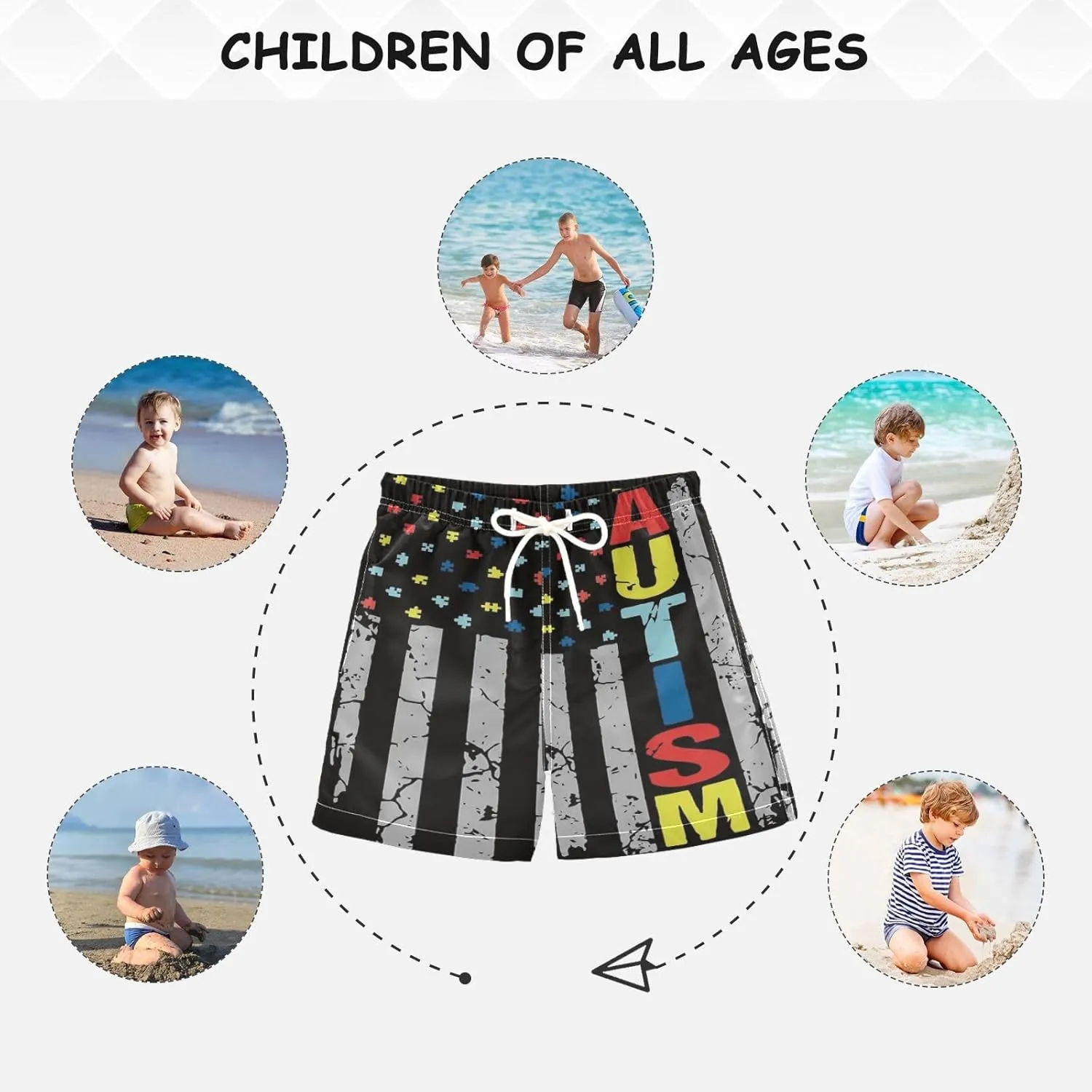 Board Shorts Boys Swim Trunks with Mesh Liner, Boys Toddler Swimsuit Swimwear, 2T