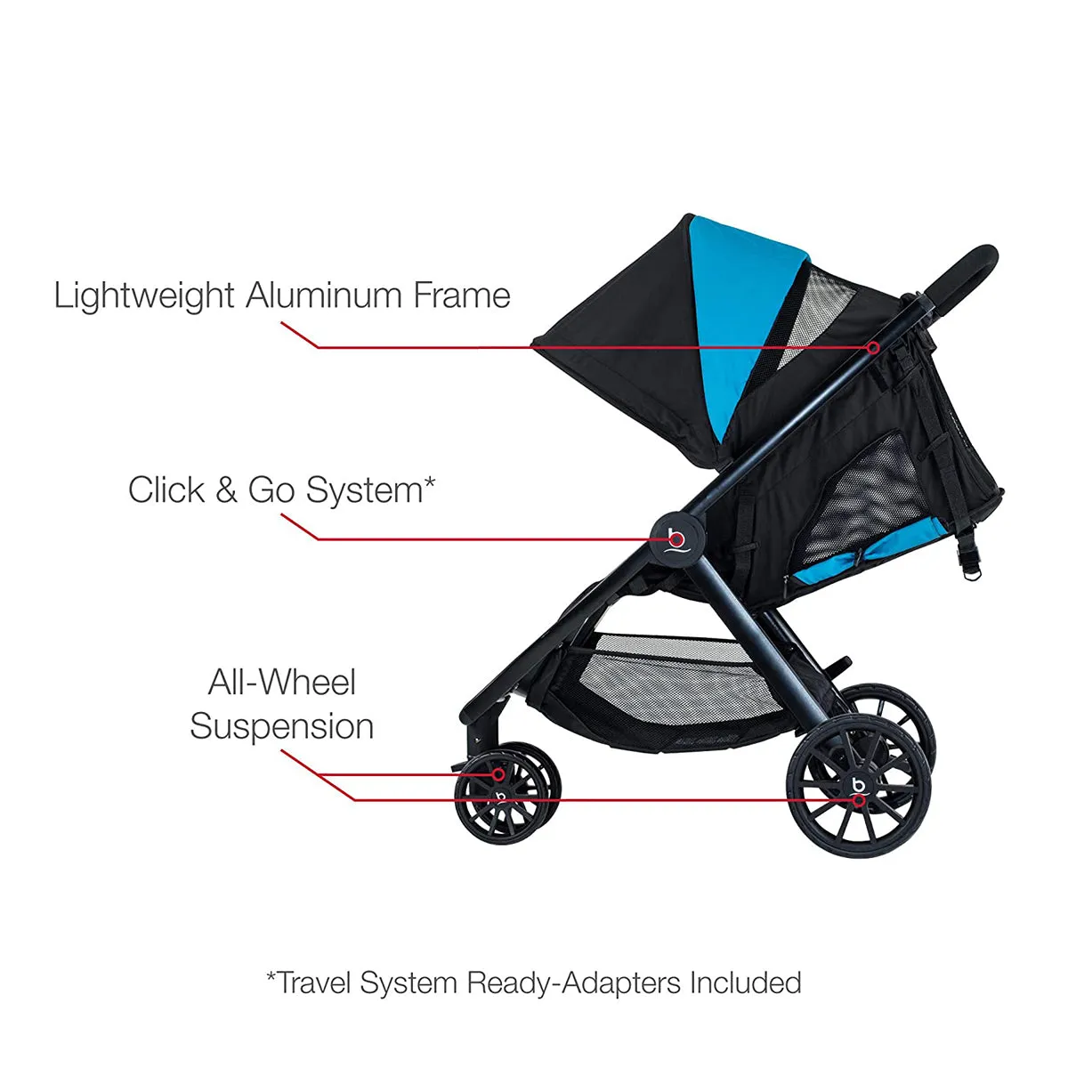 Britax B-Lively Stroller - Cool Flow Teal