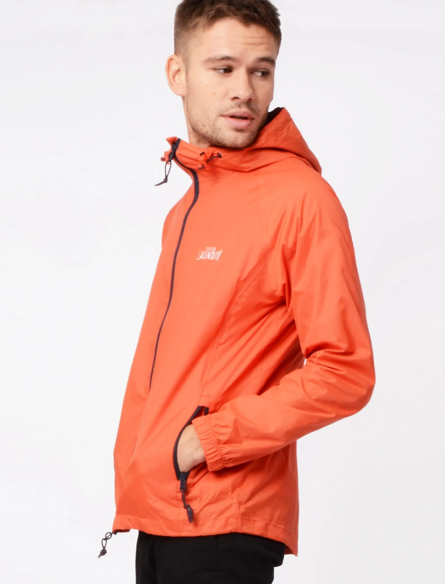 Conroy High Performance Packaway Windbreaker Jacket in Burnt Orange - Tokyo Laundry