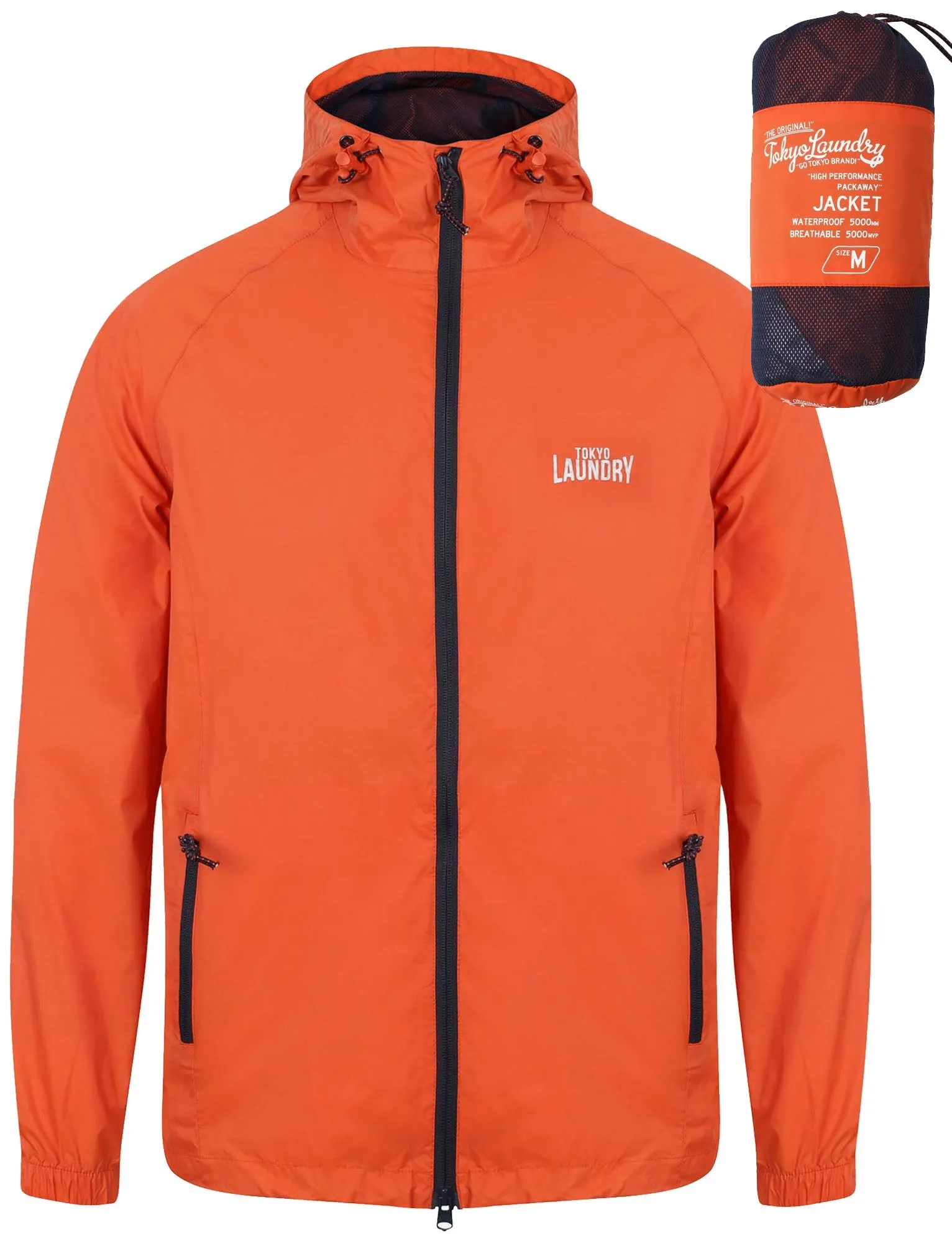 Conroy High Performance Packaway Windbreaker Jacket in Burnt Orange - Tokyo Laundry