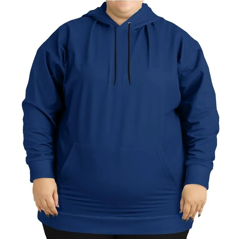 Dark Blue Hoodie | Unisex | with PLUS sizes | Medium Dark Pure Blue | C100M75Y0K60