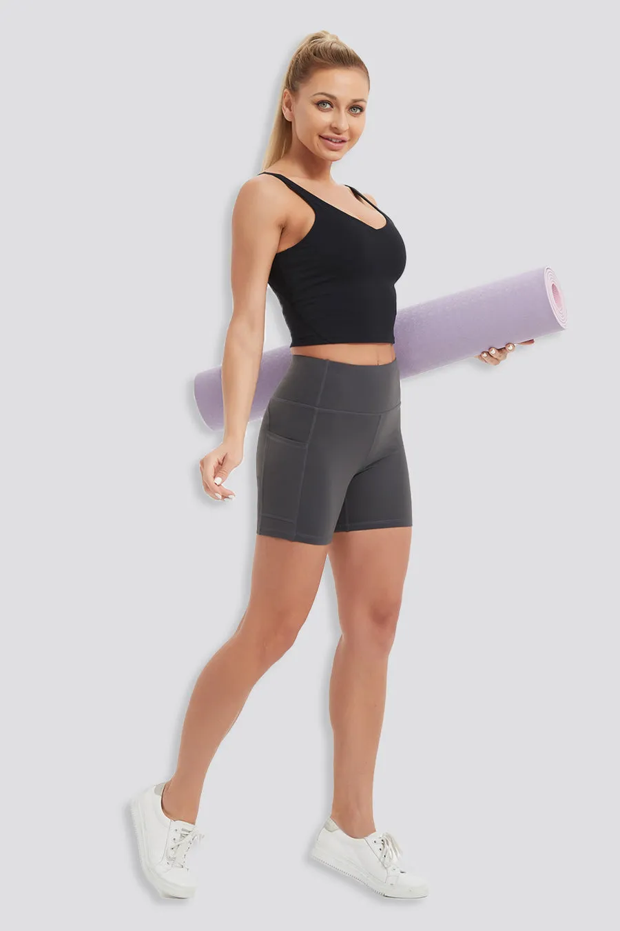 Essential High Waisted Yoga Shorts 5"