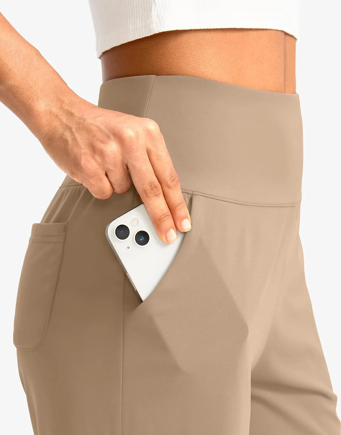 G Gradual Women's Bermuda Long Shorts with Pockets 9" High Waisted Knee Length Shorts for Women Walking Athletic Workout