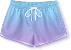 Girls 4th of July Summer Elastic Waist Beach Swim Shorts Quick Dry American Flag Swim Trunks with Pockets 5-14 Years