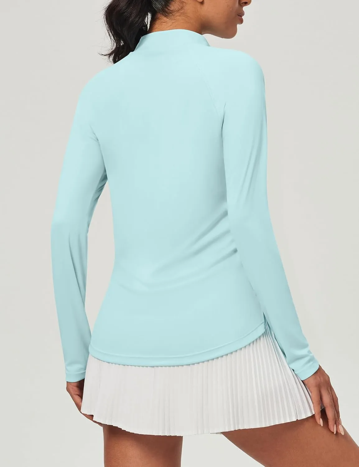 Heathyoga Womens Long Sleeve Workout Tops Golf Shirts for Woman UPF 50  UV Sun Protection SPF Shirts Quarter Zip Pullover