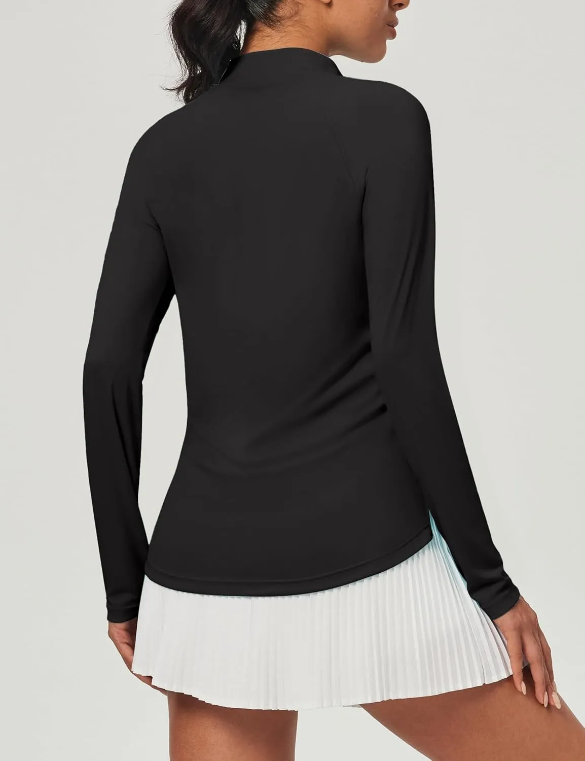Heathyoga Womens Long Sleeve Workout Tops Golf Shirts for Woman UPF 50  UV Sun Protection SPF Shirts Quarter Zip Pullover