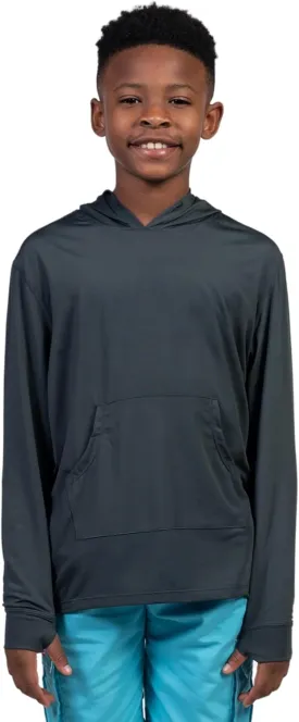 INGEAR Boys' Rash Guard Long Sleeve UPF 50  UV Protection Swim Shirt, Hooded Sun Shirt, Quick Dry Fishing Shirt for Kids