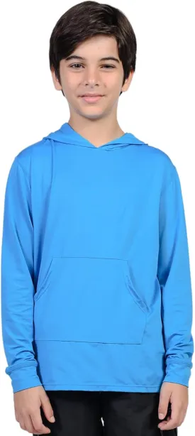 INGEAR Boys' Rash Guard Long Sleeve UPF 50  UV Protection Swim Shirt, Hooded Sun Shirt, Quick Dry Fishing Shirt for Kids