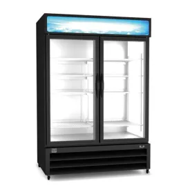 Kelvinator 54" Reach In Freezer with 2 Glass Doors, Black*