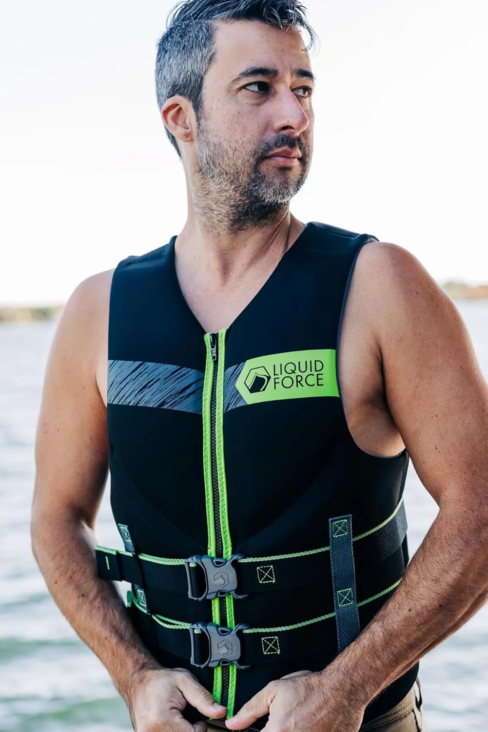 Liquid Force 2025 Classic Hinge (Black/Green) CGA Life Jacket