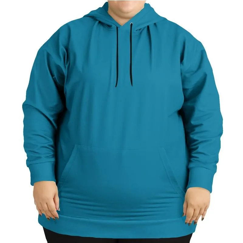 Medium Midtone Cyan Hoodie | Unisex | with PLUS sizes | C80M0Y0K45