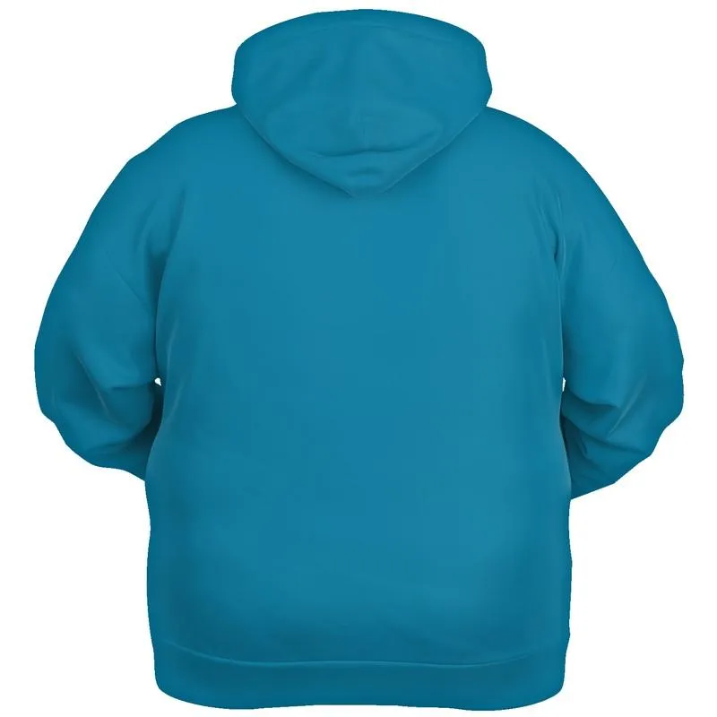 Medium Midtone Cyan Hoodie | Unisex | with PLUS sizes | C80M0Y0K45