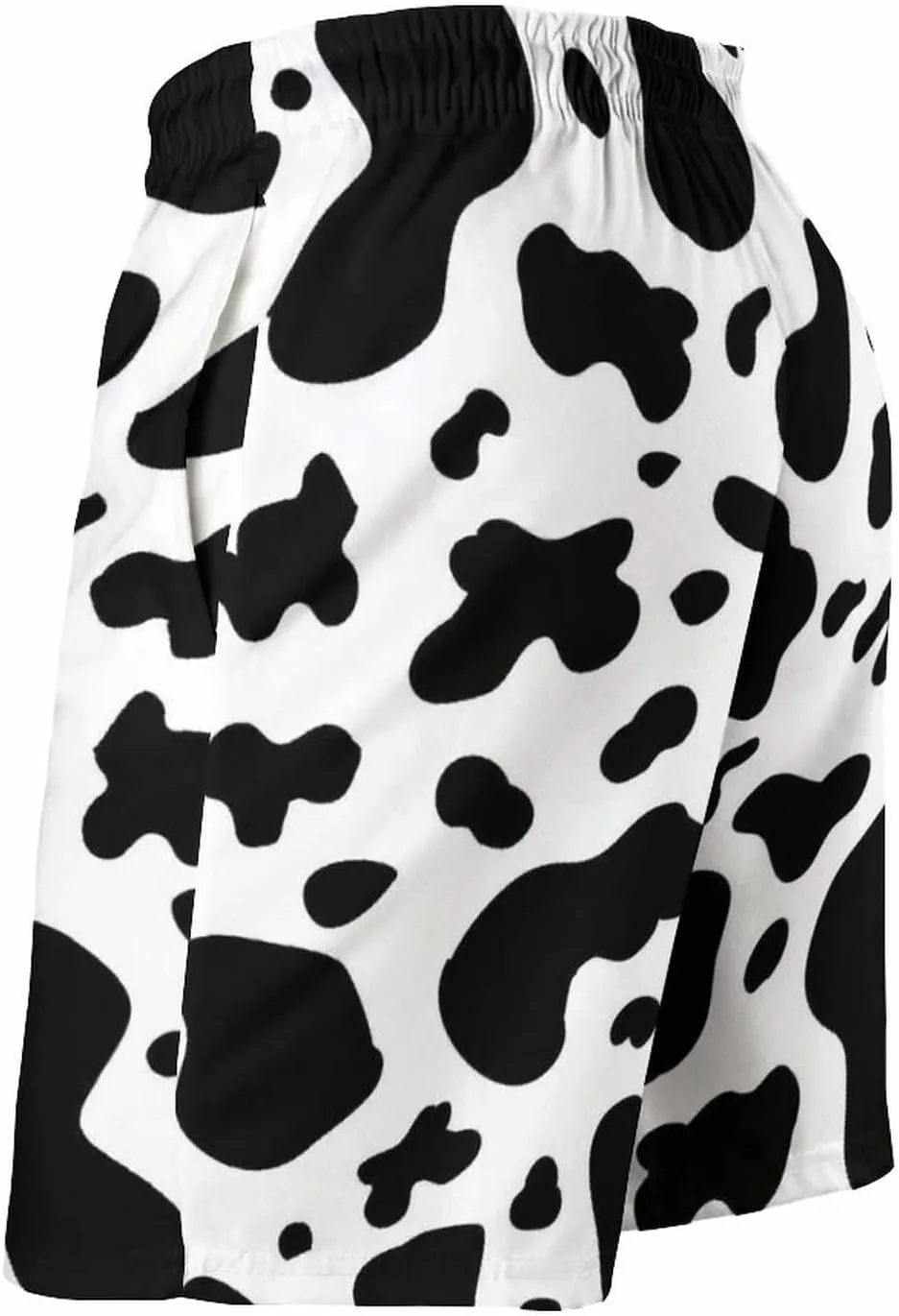 Mens Cow Print Beach Board Shorts Swim Trunks with Mesh Lining