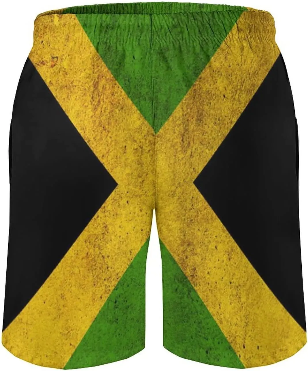 Mens Jamaican Flag Swim Trunks Quick Dry Board Shorts with Mesh Lining