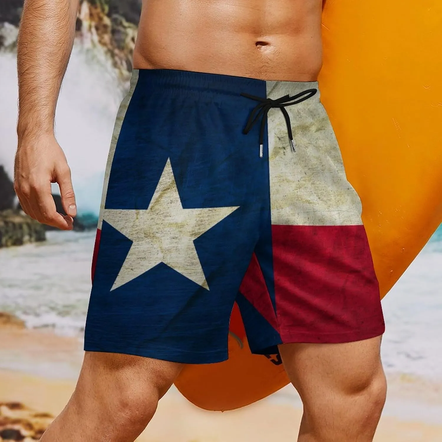 Mens Swim Trunks with Compression Liner 9 Inch Inseam Quick Dry Board Shorts
