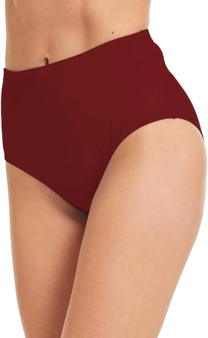 Micosuza Women's Swim Bottom High Waist Retro Basic Full Coverage Bikini Tankini Swimsuit Briefs