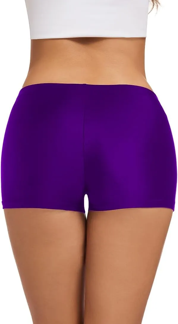 Micosuza Womens Swim Boyshorts Bikini Bottom Boardshorts Mini Short Beachwear