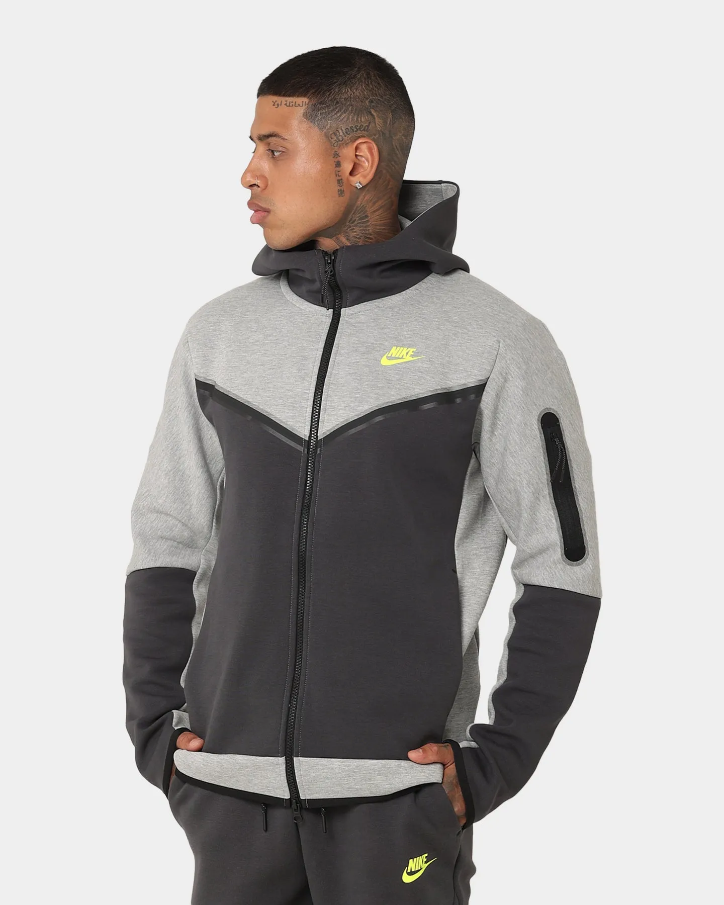 Nike Sportswear Tech Fleece Full Zip Hoodie Dark Grey Heather