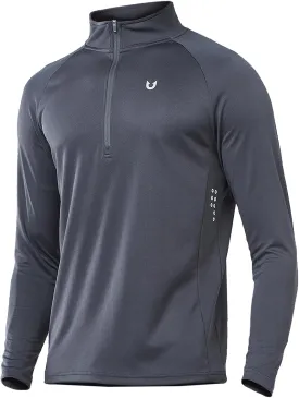 NORTHYARD Men's Running Shirt Long Sleeve Quarter Zip Pullover Moisture Wicking Quick Dry Athletic Workout Shirts