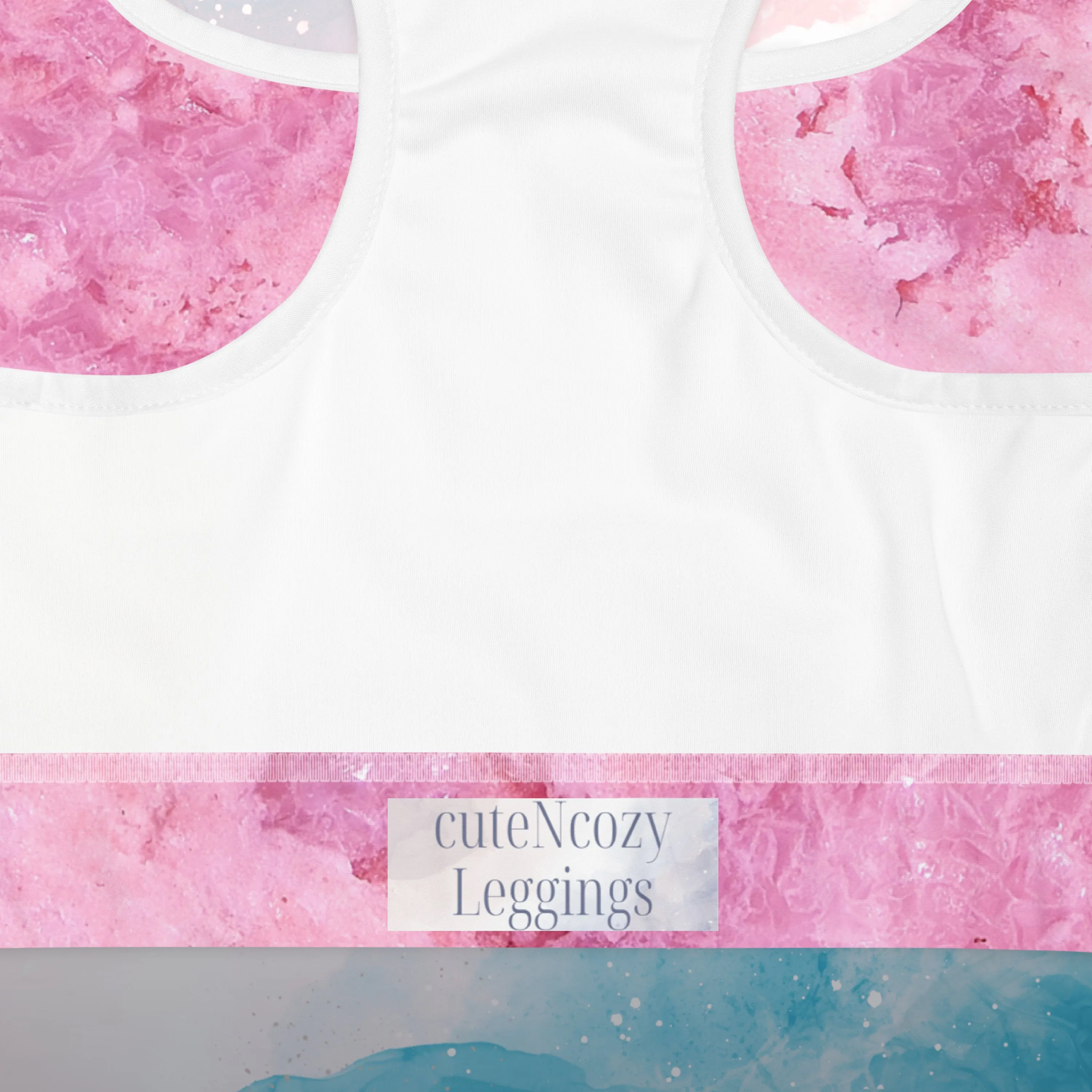 Pink Watercolor Print Womens Light Weight Sports Bra