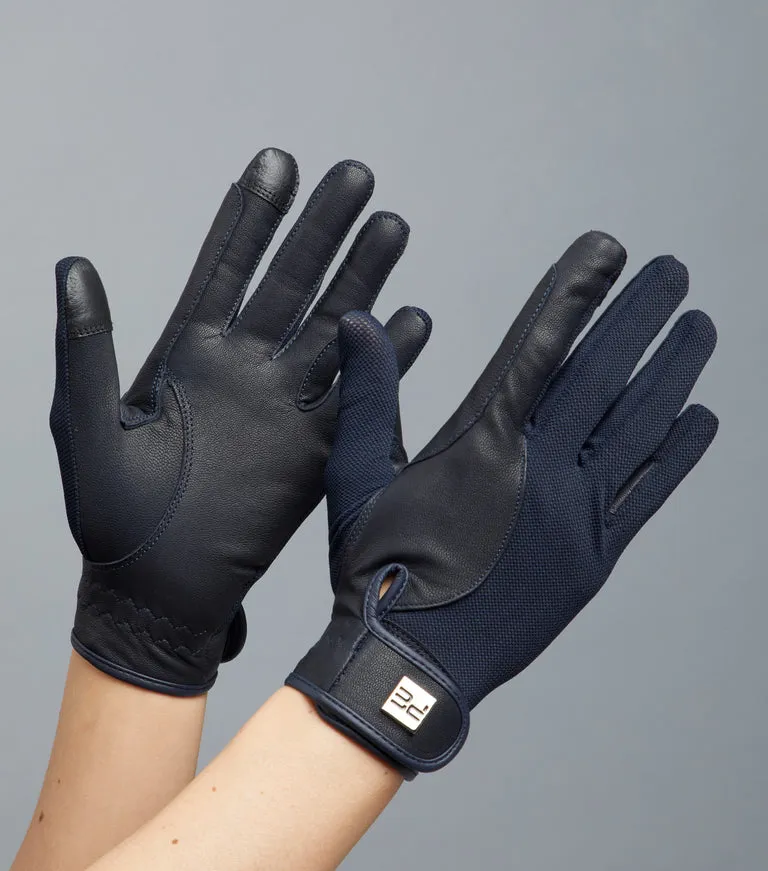 Premier Equine Bordoni Leather Mesh Riding Gloves