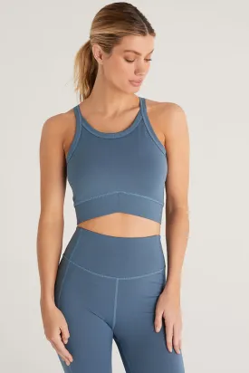 Pulse Rib Hi-Neck Tank | Caribbean Blue
