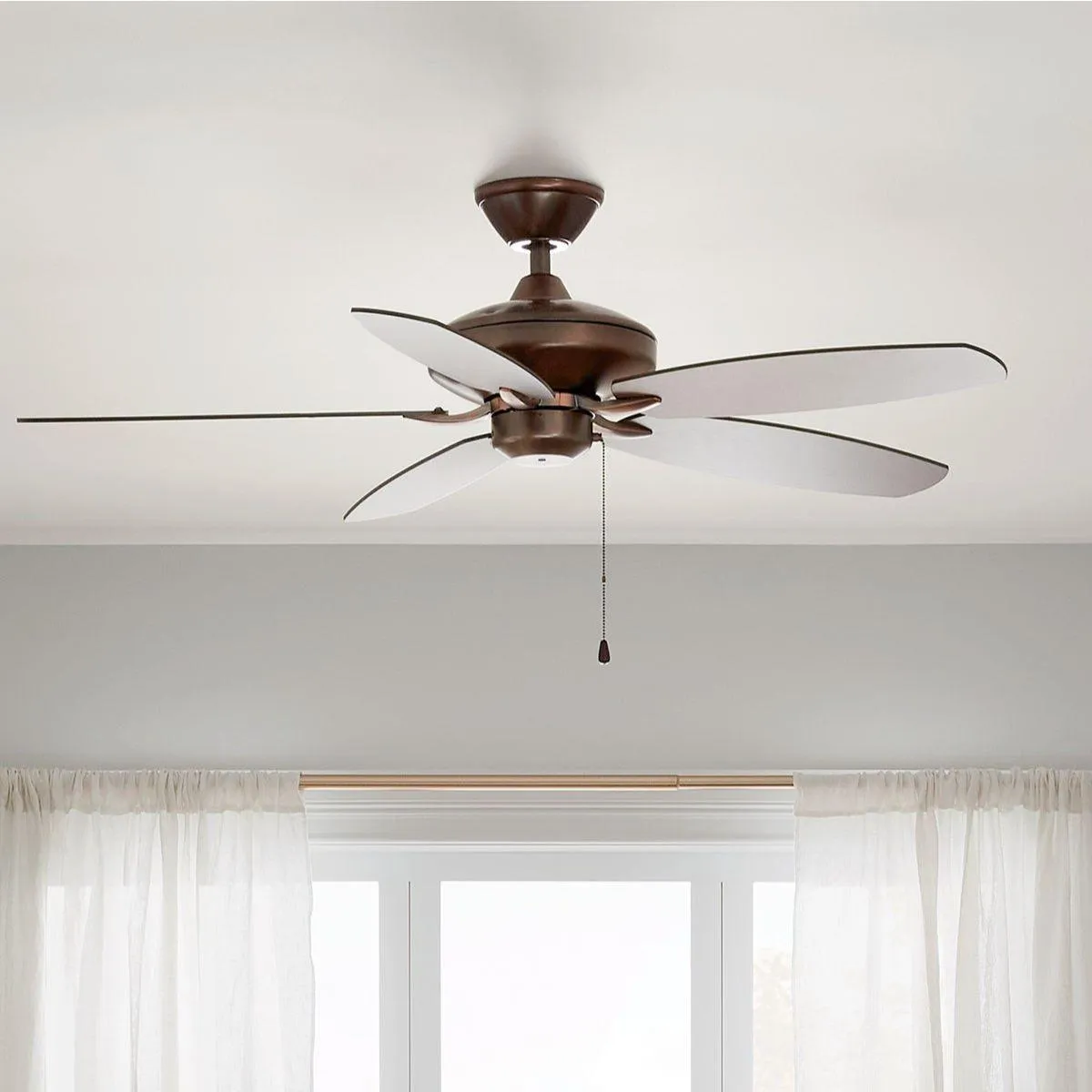 Renew 52 Inch Oil Brushed Bronze Simple Ceiling Fan with Pull Chain