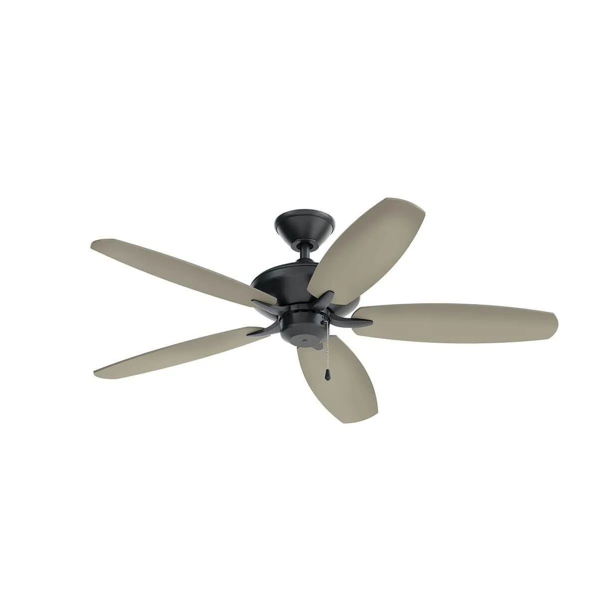 Renew 52 Inch Satin Black Simple Ceiling Fan with Pull Chain