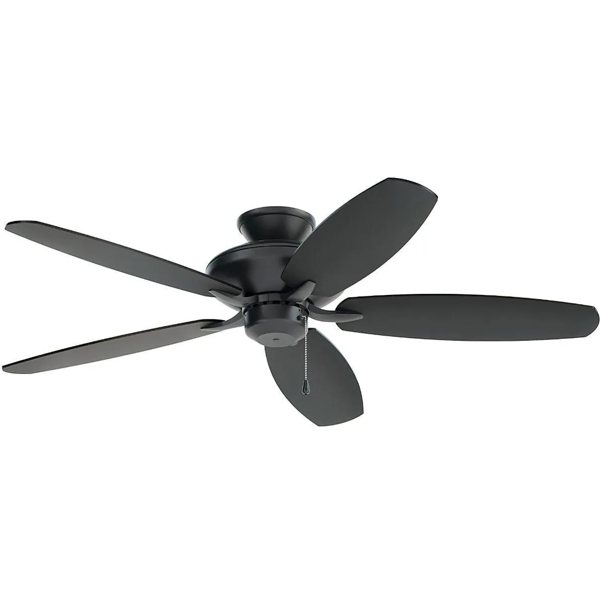Renew 52 Inch Satin Black Simple Ceiling Fan with Pull Chain