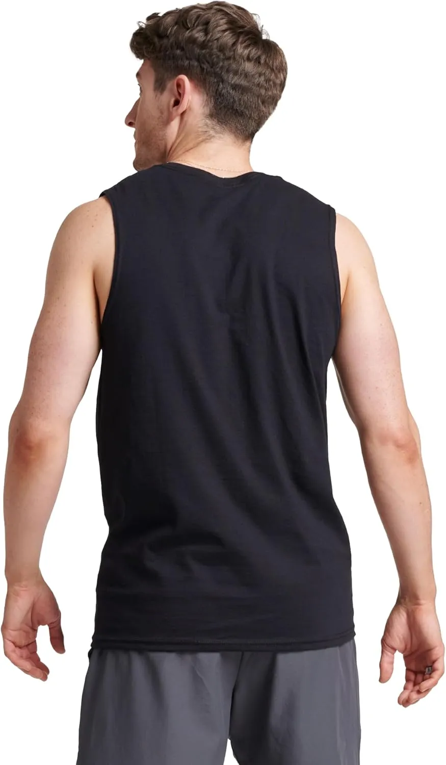 Russell Athletic Men's Dri-Power Cotton Blend Sleeveless Muscle Shirts, Moisture Wicking Odor Protection UPF 30 , Sizes S-4X