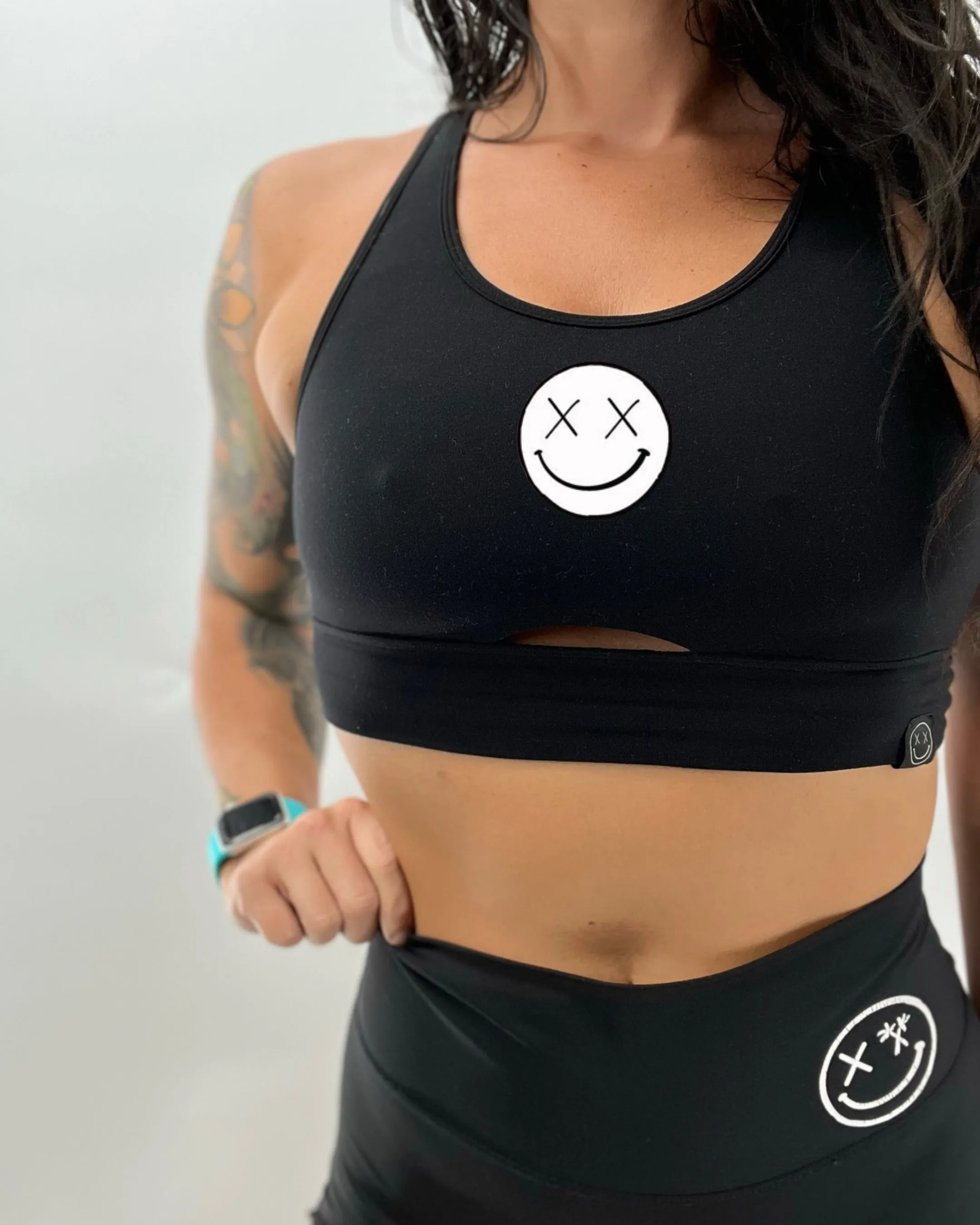 Salty Savage Ladies “OG Basic Smile” Peekaboo Sports Bra | Cocoa Beach Performance