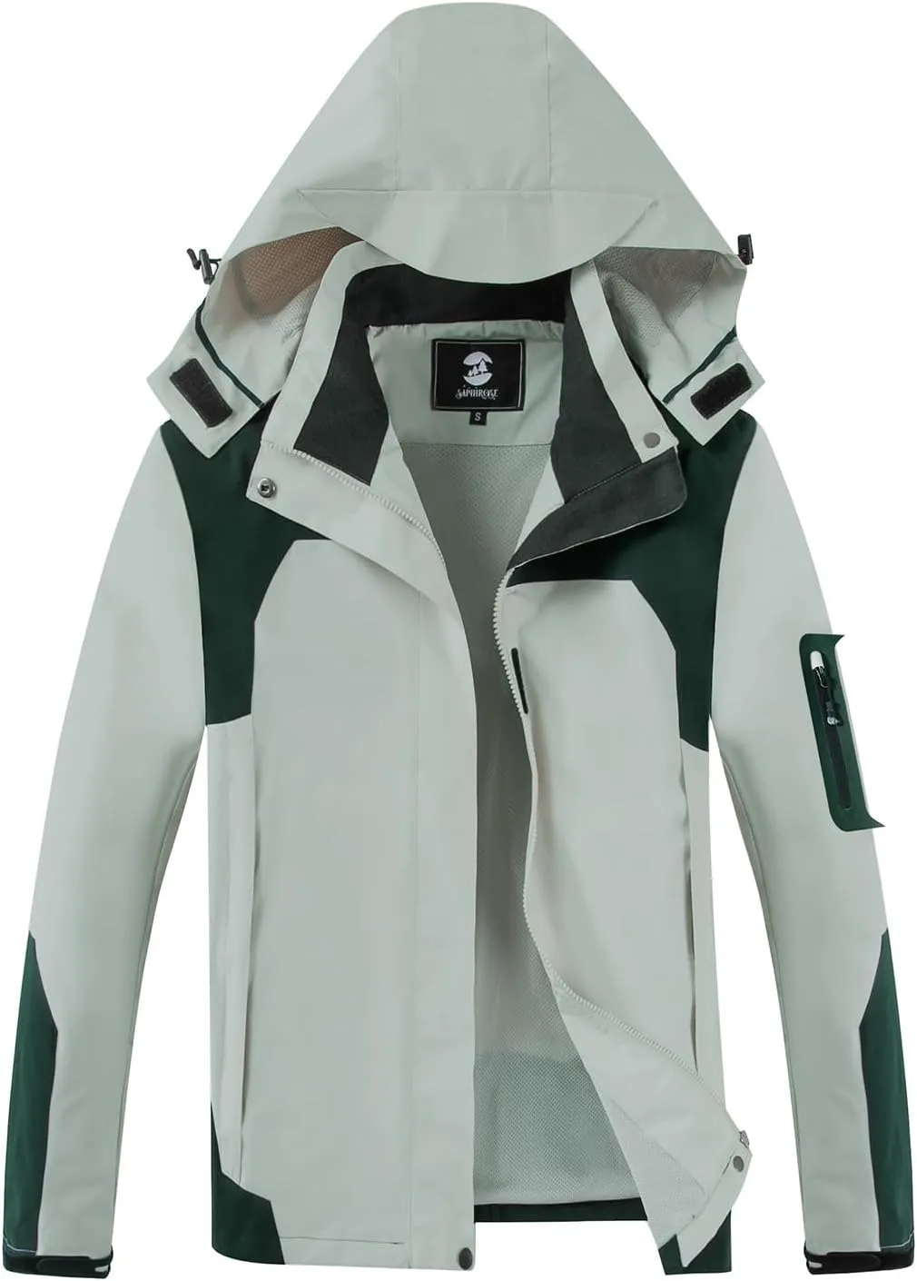 SaphiRose Womens Waterproof Rain jacket Lightweight Active Outdoor Raincoat with Removable Hood