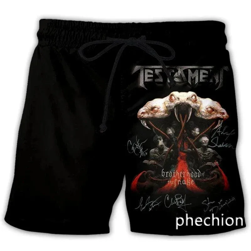 Testament Thrash Metal 3D Print Shorts – Unisex Streetwear for True Metalheads