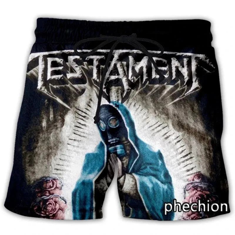 Testament Thrash Metal 3D Print Shorts – Unisex Streetwear for True Metalheads