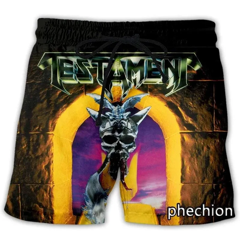 Testament Thrash Metal 3D Print Shorts – Unisex Streetwear for True Metalheads