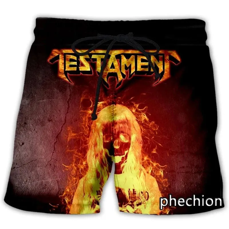 Testament Thrash Metal 3D Print Shorts – Unisex Streetwear for True Metalheads