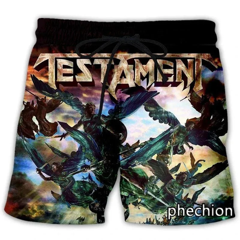 Testament Thrash Metal 3D Print Shorts – Unisex Streetwear for True Metalheads