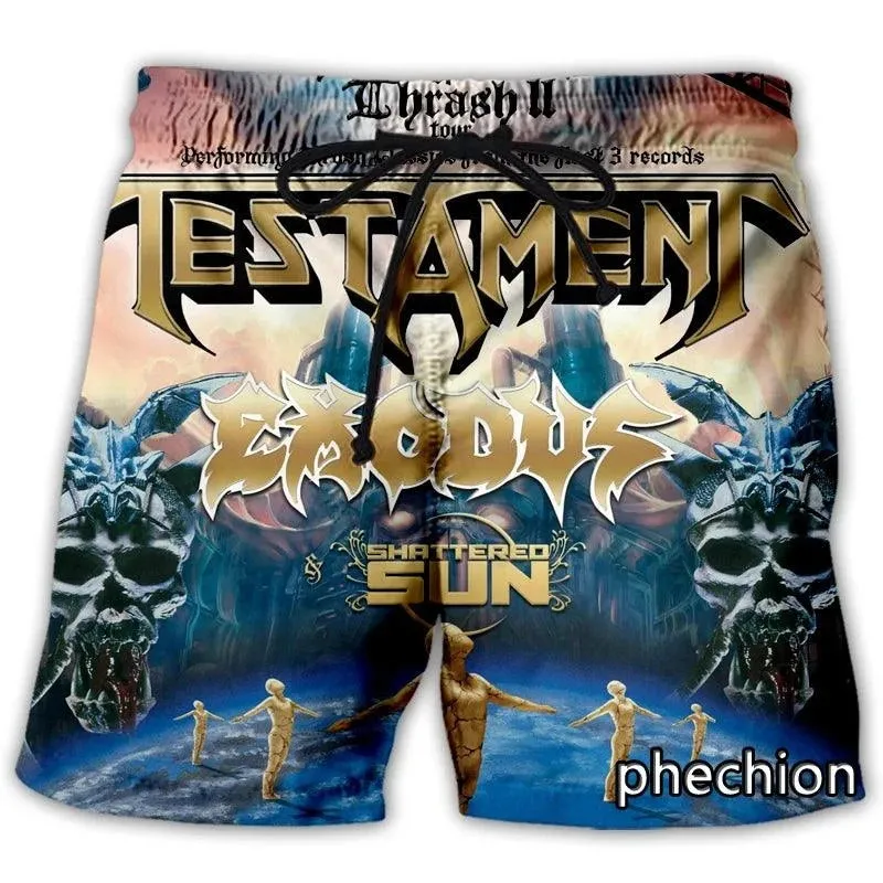 Testament Thrash Metal 3D Print Shorts – Unisex Streetwear for True Metalheads