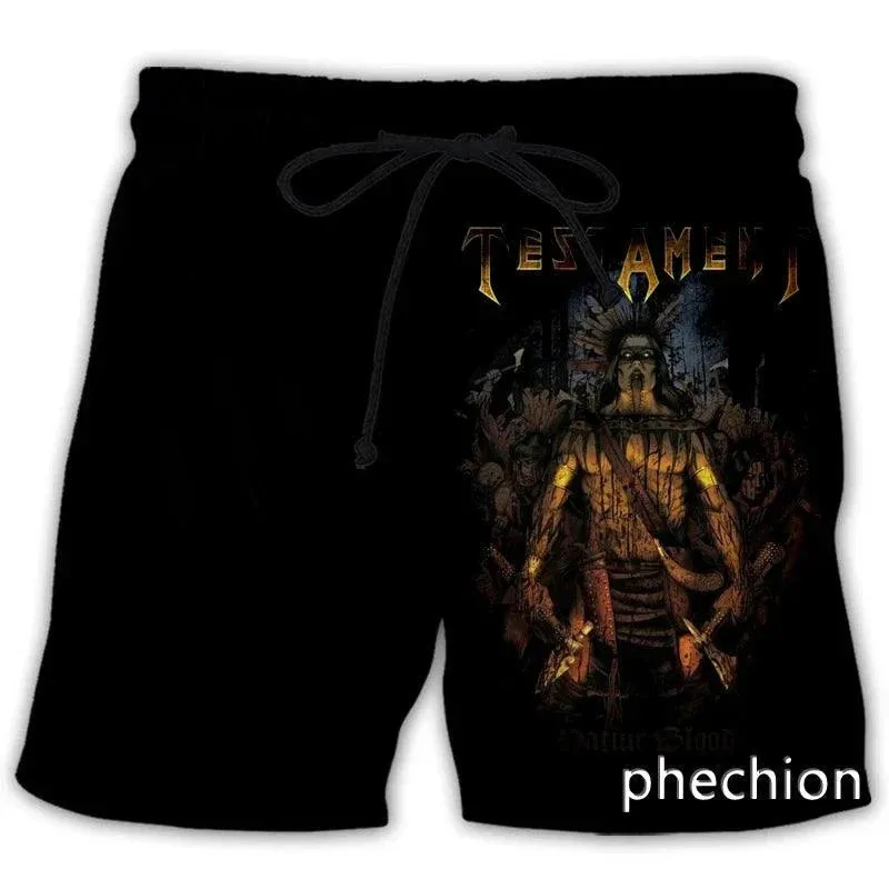 Testament Thrash Metal 3D Print Shorts – Unisex Streetwear for True Metalheads